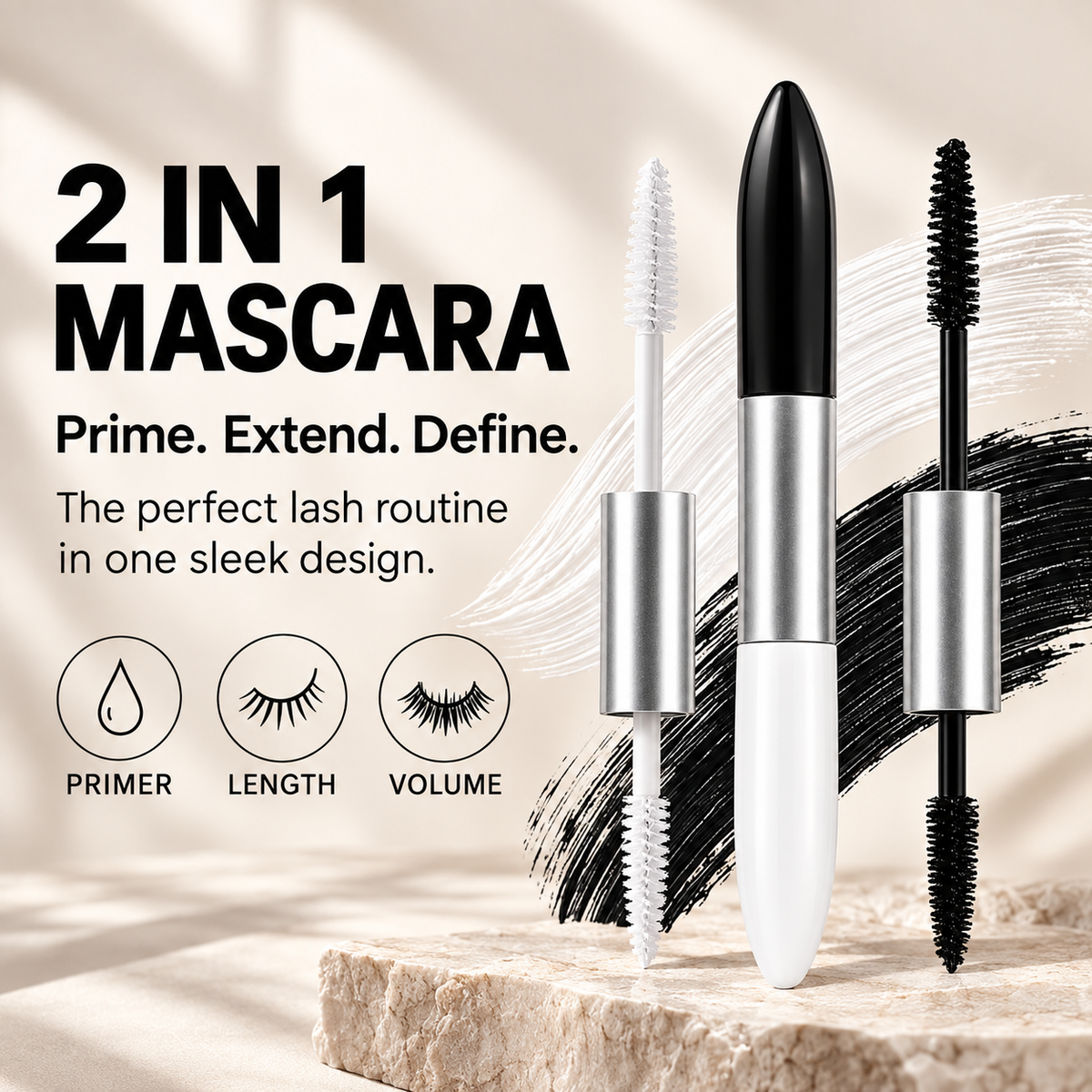 2-in-1 Primer + Mascara — Prep, Lengthen & Define in Two Easy Steps