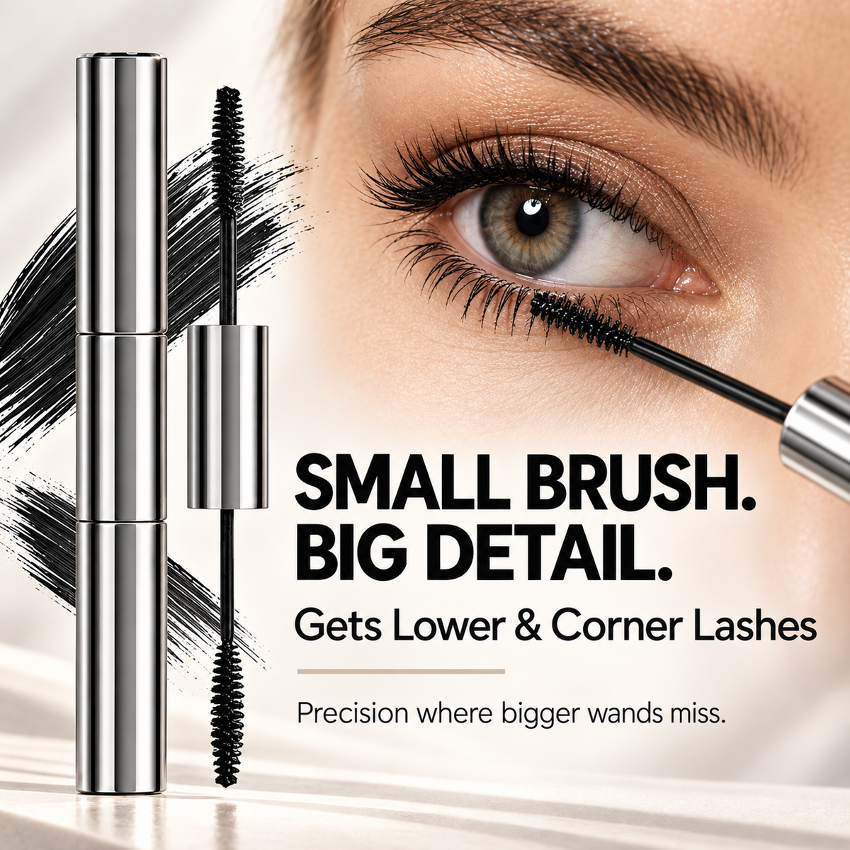 2-in-1 Dual-Ended Mascara — Precision Where You Need It, Volume Where You Want It.