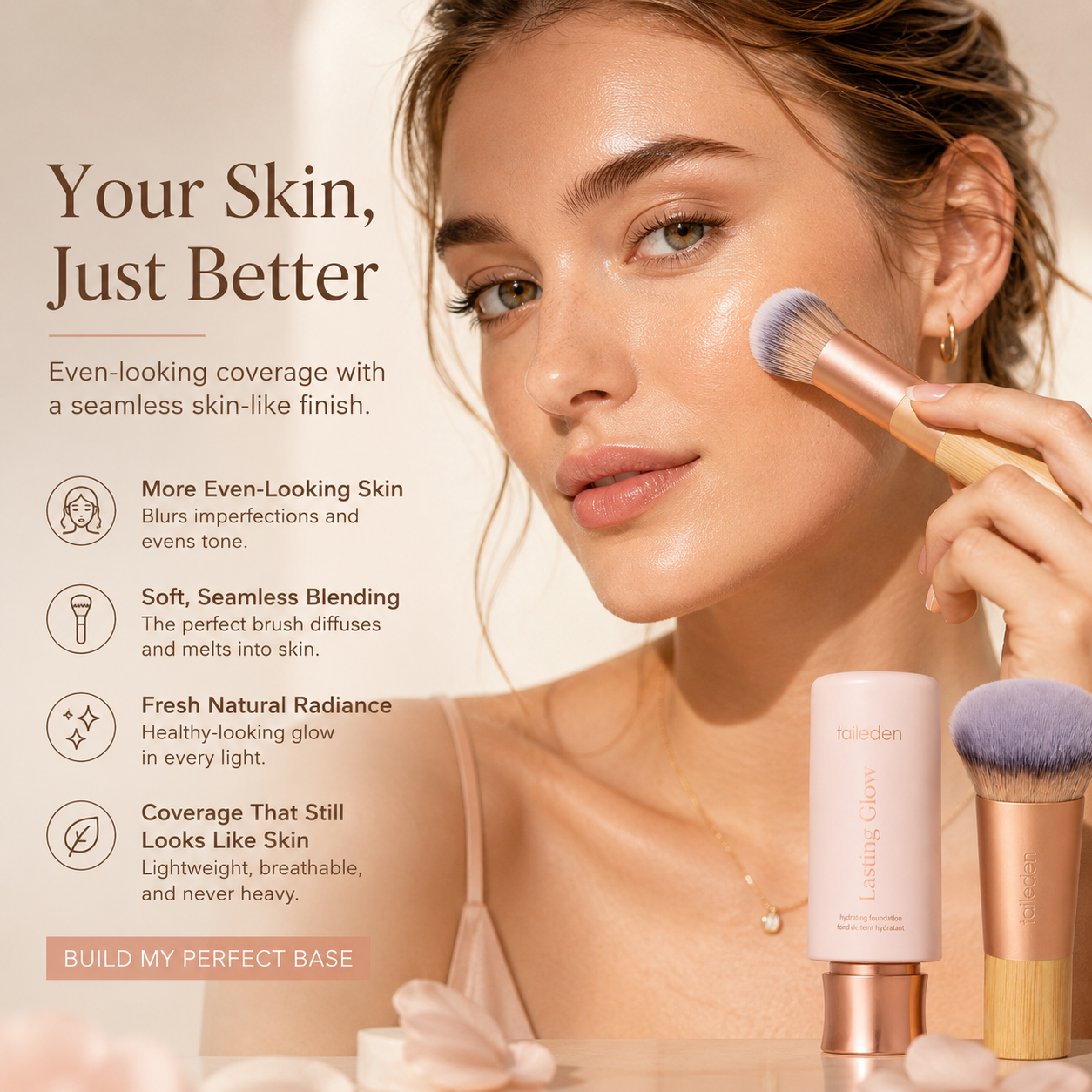 Taileden HYDRATING FOUNDATION + SERUM FOUNDATION BRUSH