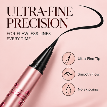 Ultra-Fine Liquid Eyeliner Pen — Create Perfect Lines in One Smooth Stroke.