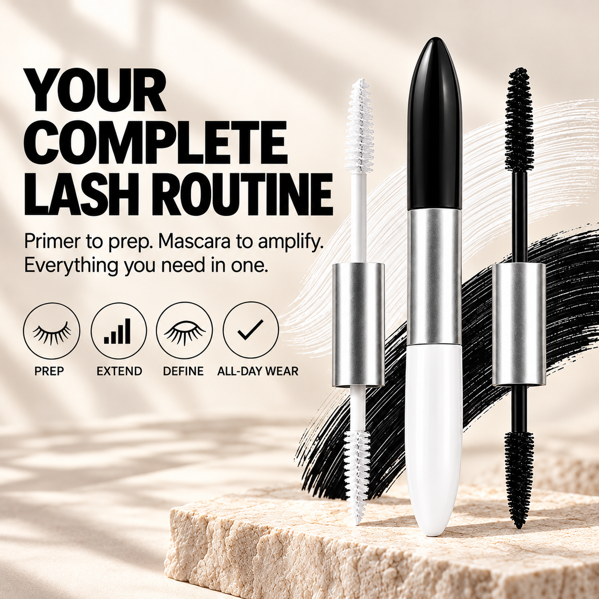 2-in-1 Primer + Mascara — Prep, Lengthen & Define in Two Easy Steps