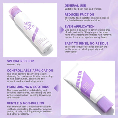 Gentle Hair Removal Cream Duo ✨ Smooth Skin, No Pain — Perfect for Sensitive Skin 💜