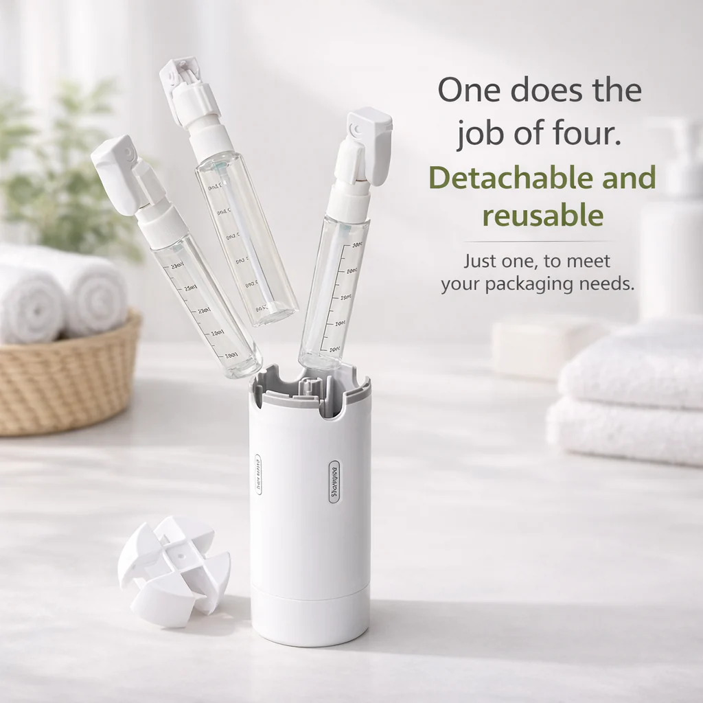 4-in-1 Portable Cosmetic Shampoo Dispenser