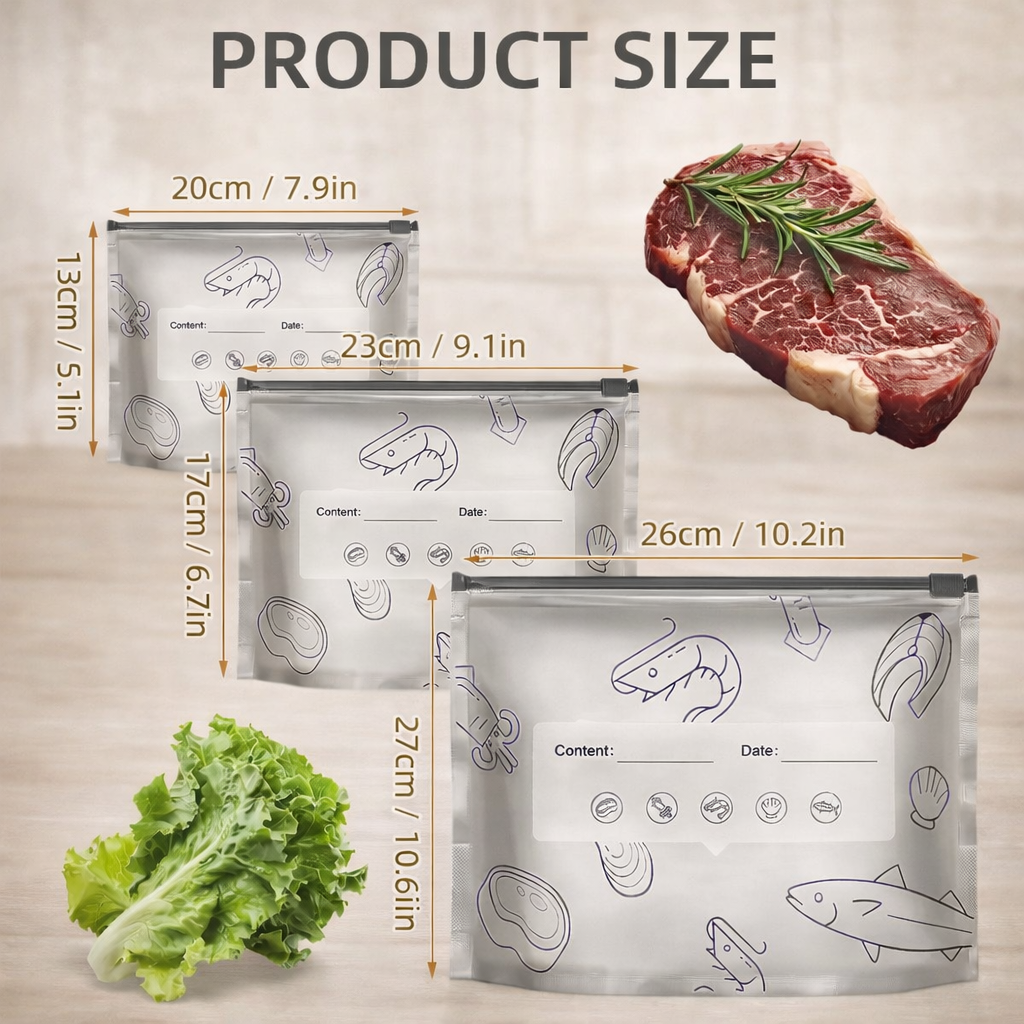 【Refrigerated Food】Reusable Aluminum Foil Sealable Storage Bags