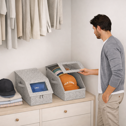 🏆⚡ 50K+ SOLD! Stackable Hat Storage Boxes for Baseball Caps