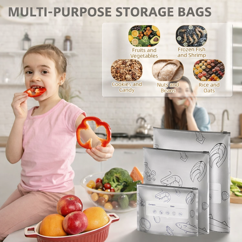 【Refrigerated Food】Reusable Aluminum Foil Sealable Storage Bags