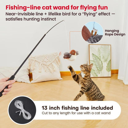 🐦 Interactive Flapping Bird Cat Toy for Indoor Cats | Motion-Activated Exercise & Hunting Toy for Bored Kittens and Cats