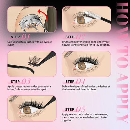 ✨ 2-in-1 Lash Cluster Bond & Seal – Waterproof, Long-Lasting Hold for Effortless DIY Lashes