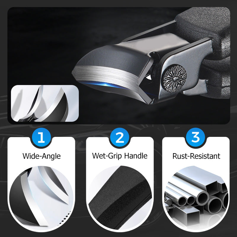 Wide-angle jaw and product feature details